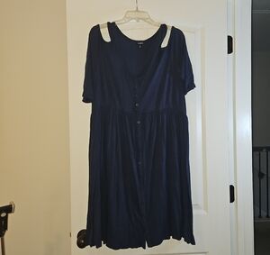 Navy Blue Button-Down Dress